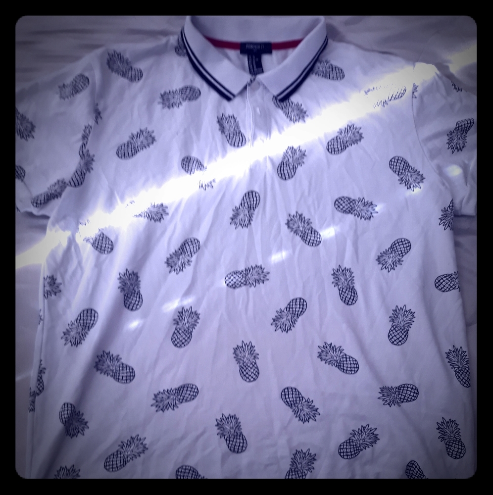 Mens pineapple collard shirt